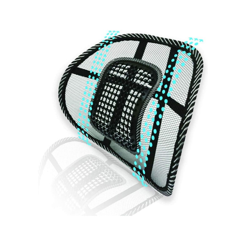 Air Flow Lumbar Support Cushion Car Seat Supports Cushion Waist Pad Comfortable Mesh Chair Relief Lumbar Back Pain Support Car Cushion Office Seat Chair