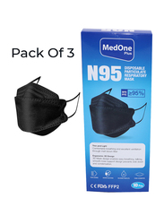 MedOne N95 Disposable Particulate Respiratory Face Mask, Black, 30 Pieces