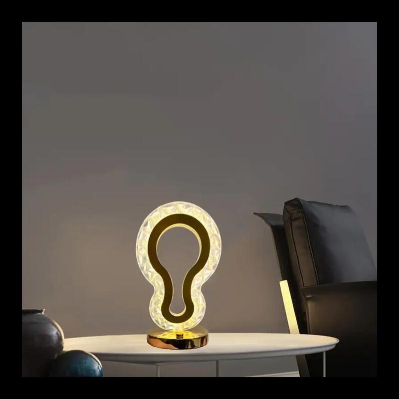Crystal Table Lamp Guitar Lamp With USB 3 Color Changing Option Crystal Lamp LED Light Lamp With 3 Light Intensities Tactile Switch Desk Lamp