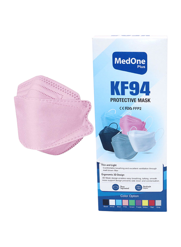 MedOne KF94 Protective Face Mask, Pink, 10 Pieces