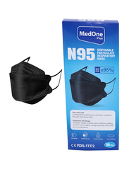 MedOne N95 Disposable Particulate Respiratory Face Mask, Black, 10 Pieces