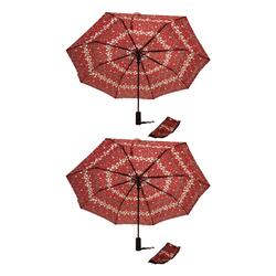 Windproof Large Umbrella For Rain Automatic Open Wind Resistant Umbrellas For Adult Men And Women Travel Umbrella Auto Open For Windproof, Rainproof & UV Protection Red/White