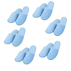 SPA Slippers 6 Pair Disposable Bathroom Slippers Thick Soft Cotton Velvet Hotel Slippers For Home And Travel Unisex Slipper Men And Women Slippers Universal Size UK 10-11 EU 44-45 Fit Blue