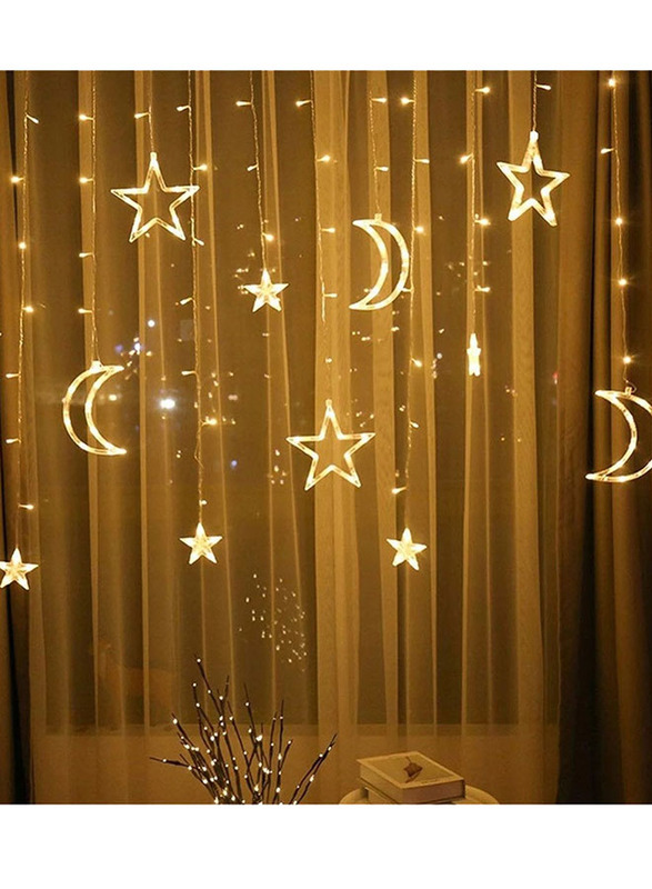 HippoLED Ramadan Indoor/Outdoor Light Star and Moon Shaped Decoration for House Wedding Party, Warm White