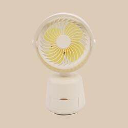 USB Fan Strong Wind Ultra Quiet Small Desk Fan Adjustable Rotation Mini Table Fan With Mobile Holder 2 Fan Speeds And 2 Light Modes Adjustable Fan Personal Fan For Home Office And Desktop White