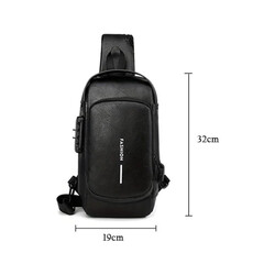 Multifunctional Anti-Theft Travel Bag Crossbody Sling Bag With USB Charging Port Waterproof Backpack Shoulder Bag For Unisex Travel, Work, School, Business, And Cycling Black