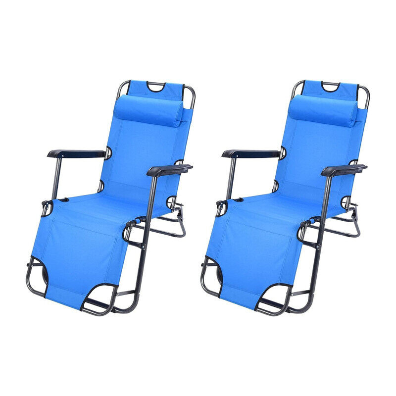 

Yuwell 2 Pcs Reclinable Camping Chair, Folding Camping Chairs For Adults with Armrests Lightweight Portable For Beach Chair Perfect For Caravan Trips, BBQs,