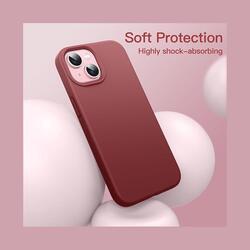 iPhone 15 Case Silicone Phone Case Shockproof Protective Case Cover Anti-Scratch Microfiber Lining 4 Layers Ultra Slim iPhone Case 6.1 Inch iPhone 15 Silicone Case Maroon