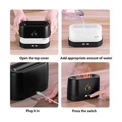 Yuwell Humidifier Light Mist Atomizer Flame Aroma Diffuser, Black