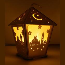 Wooden Ramadan Lantern Ramadan Mubarak Decoration Light Eid Decoration Lantern Lamp For Indoor And Outdoor Use Decoration Ramadan Light 18X13CM
