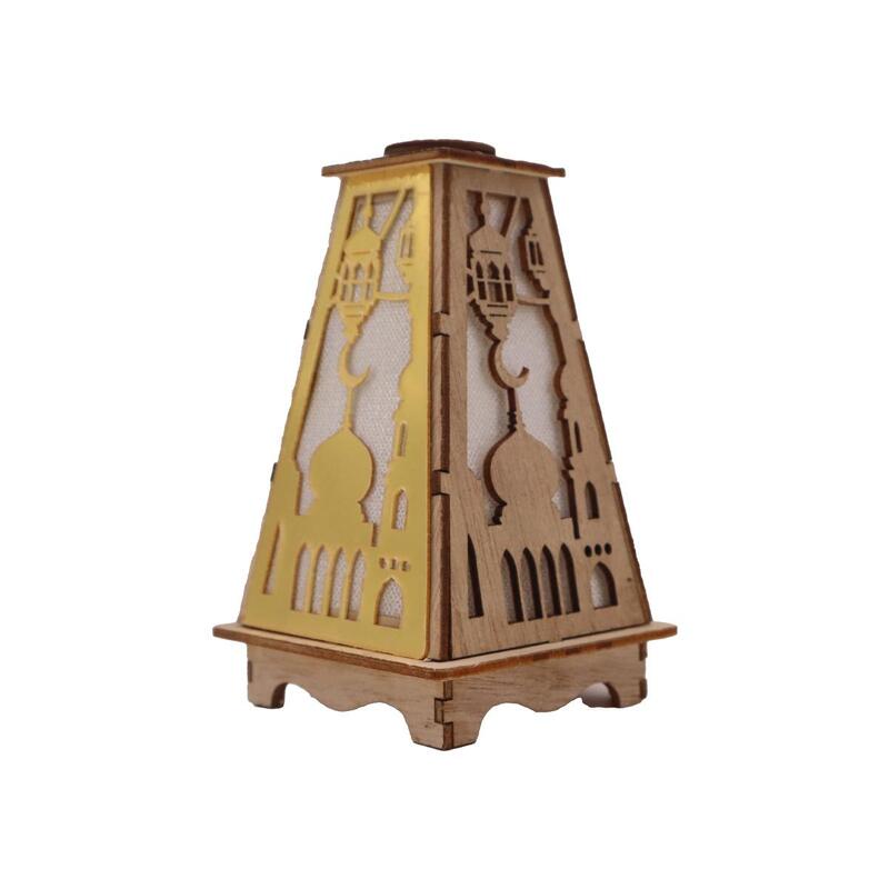 2 Pcs Wooden Ramadan Lantern Ramadan Mubarak Decoration Light Eid Decoration Lantern Lamp For Indoor And Outdoor Use Decoration Ramadan Light 18X13CM