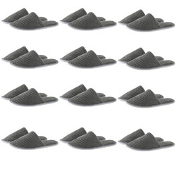 SPA Slippers 12 Pair Disposable Bathroom Slippers Thick Soft Cotton Velvet Hotel Slippers For Home And Travel Unisex Slipper Men And Women Slippers Universal Size UK 10-11 EU 44-45 Fit Grey