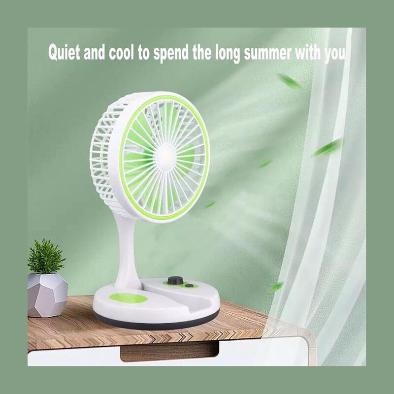 Desktop Fan Foldable Fan With LED Light Type-C Charging Folding Fan Portable Cooler Fan Low Noise Air Cooling Fan For Home Desk And Office