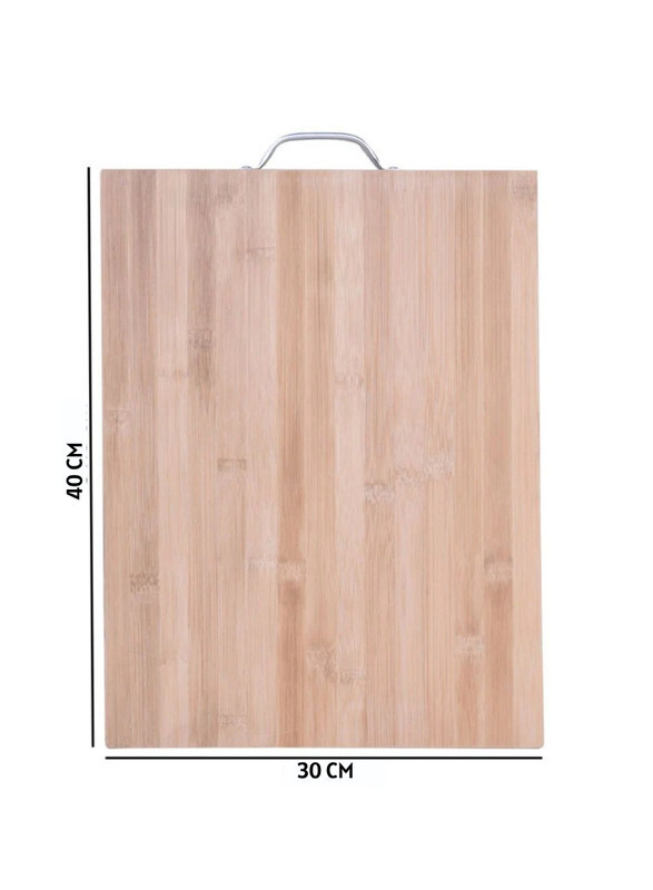 2 Pcs Bamboo Cutting Boards For Kitchen Wooden Cutting Board For Chopping Meat, Vegetables, Fruits, Cheese, Knife Friendly Serving Tray With Handles 40X30CM And 34X24CM