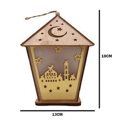 Wooden Ramadan Lantern Ramadan Mubarak Decoration Light Eid Decoration Lantern Lamp For Indoor And Outdoor Use Decoration Ramadan Light 18X13CM