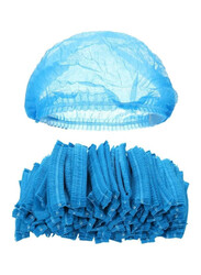 100 Pcs Disposable Hair Hat Net Cap Non-Woven Head Cover Hat For Food Catering Kitchen And Restaurants Hair Net Blue