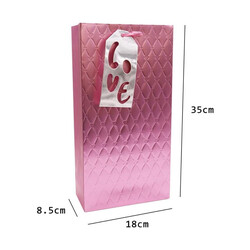 Gift Bags With Comfortable Handle Set Of 6 Pcs For Birthday Wedding Gift Shopping And More Light Pink Love Bag 18L x 8.5W x 35H