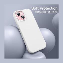 iPhone 15 Plus Case Silicone Phone Case Shockproof Protective Case Cover Anti-Scratch Microfiber Lining 4 Layers Ultra Slim iPhone Case 6.7 Inch iPhone 15 Plus Silicone Case Off White