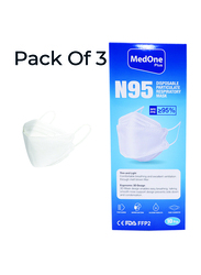 MedOne N95 Disposable Particulate Respiratory Face Mask, White, 30 Pieces