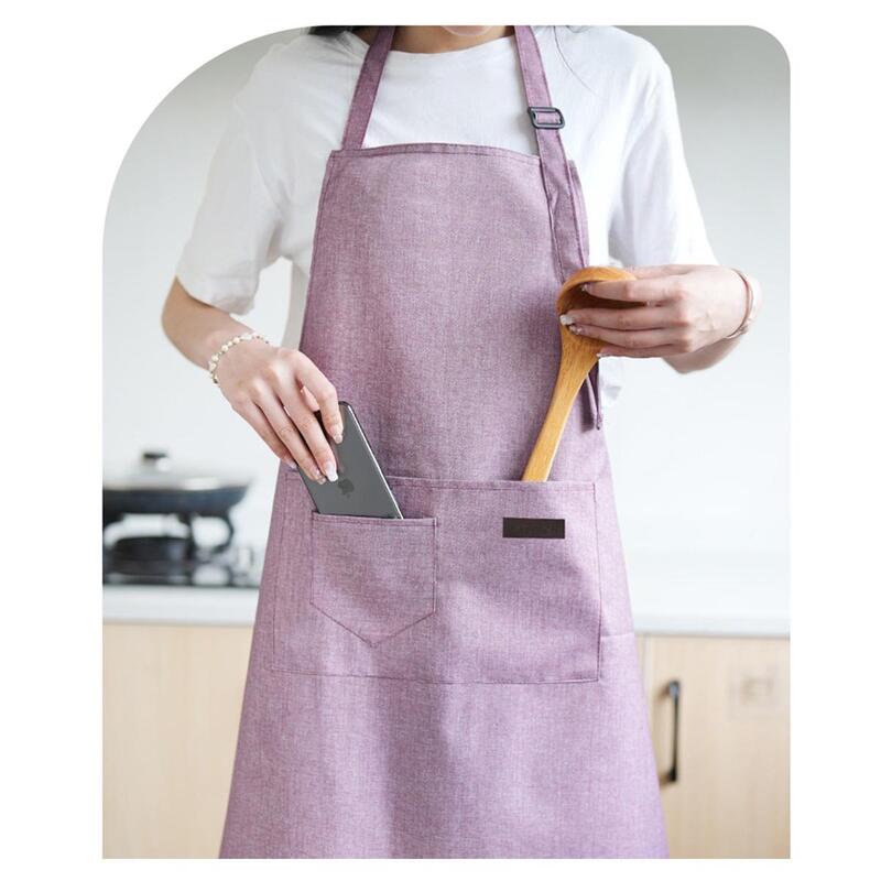 Polyester Cooking Apron Adjustable Kitchen Apron Soft Waterproof Stainproof Chef Apron With Pocket For Women And Men Oil Proof Apron Artsy Leafy