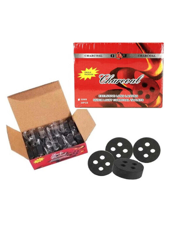 

Yuwell Pack 20 Pcs Single Packing 50 MM Quick Lighting Charcoal Briquettes For BBQ Grill Preparation Long Lasting For Bakhoor And Incense Burning