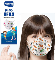 MedOne Plus 4 Layers KF94 Dinosaur Prints Protective Face Mask for Kids, Multicolour, 10 Pieces