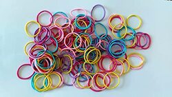 Elastic Hair Band for Girls, 200 Pieces, Pink/Purple/Cyan