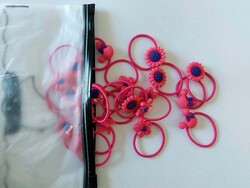 Solid Elastic Ponytails for Girls, 20 Pieces, Pink