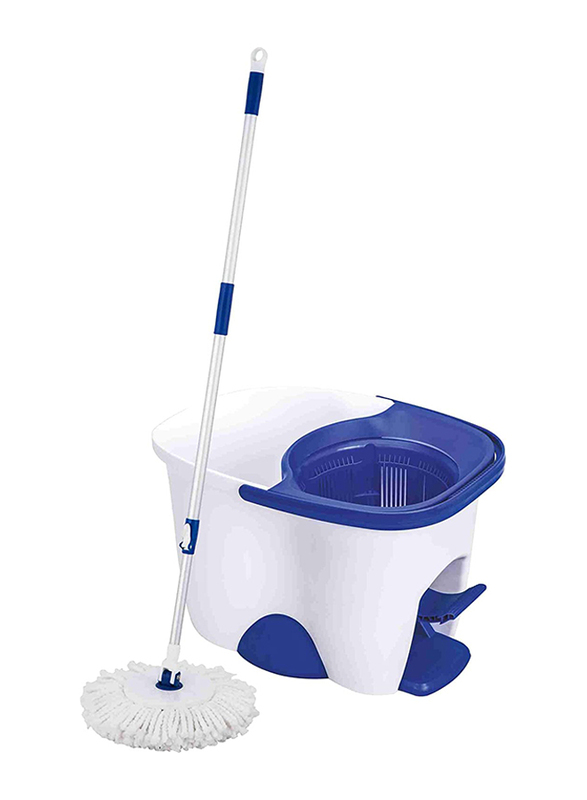 Orchid Mop and Buckets Set with Stainless Steel Handle & Micro Refill, 18 Litre