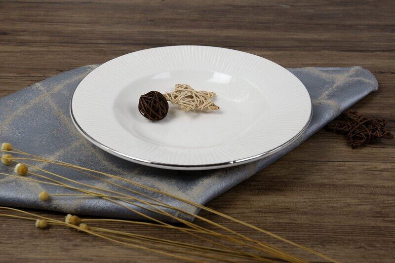 

ORCHID 10.5" NEW BONE CHINA EMBOSSED DINNER PLATE LINEN