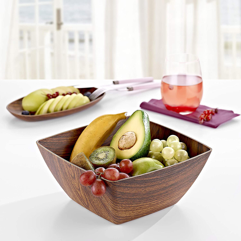 Evelin Medium Square Serving Bowls, 10111M, Brown