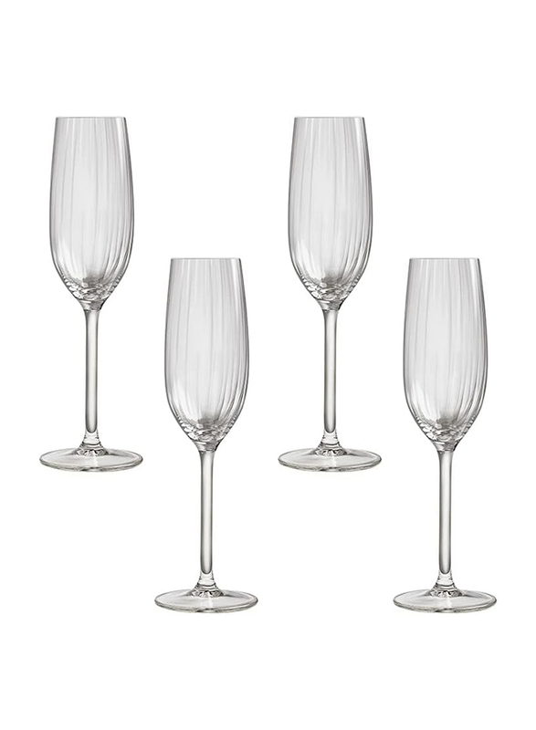 

Orchid 210ml 4-Piece Royal Leerdam Plisse Champagne Glass Set, Clear