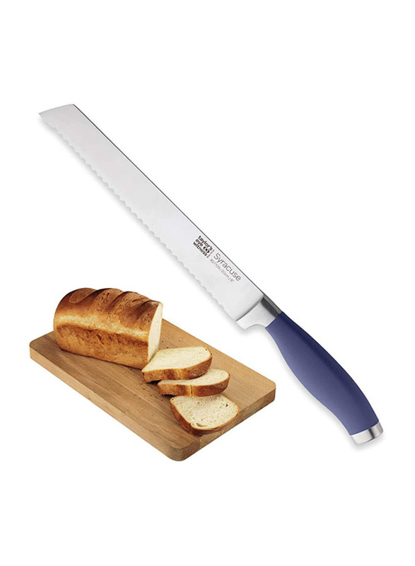 Taylor's Eye Witness 8-inch Syracuse Stainless Steel Bread Knife, Denim Blue/Silver