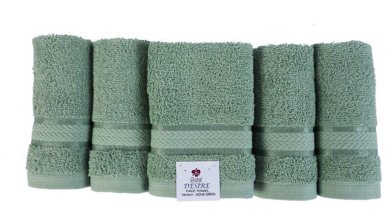 

ORCHID DESIRE FACE TOWEL 30X30CM AQUA GREEN
