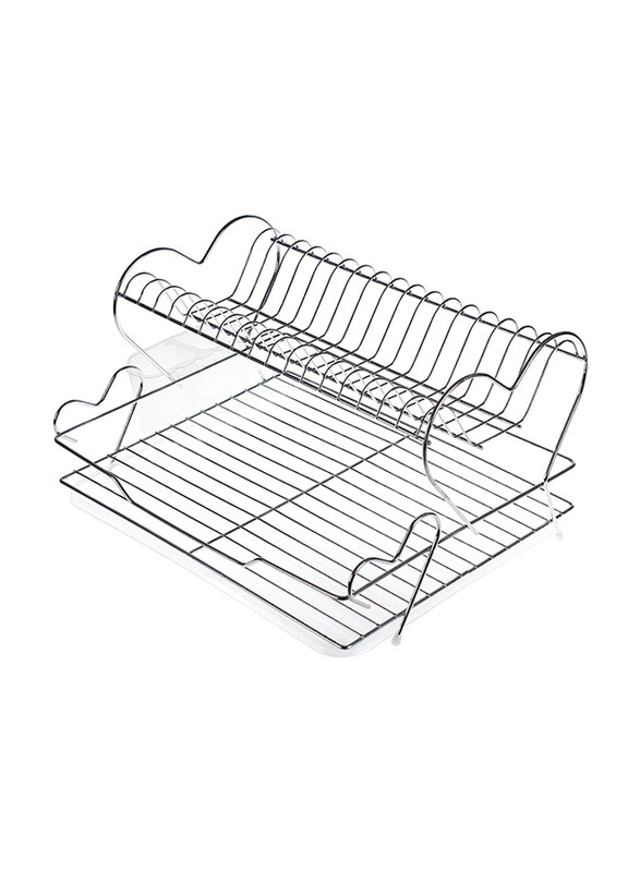 

Orchid 2-Tier Kiwa Dish Drying Rack with Drip Tray, Silver