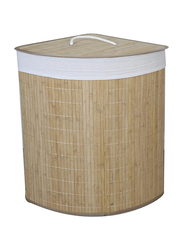 Orchid Bamboo Laundry Corner Bamboo Basket, Beige
