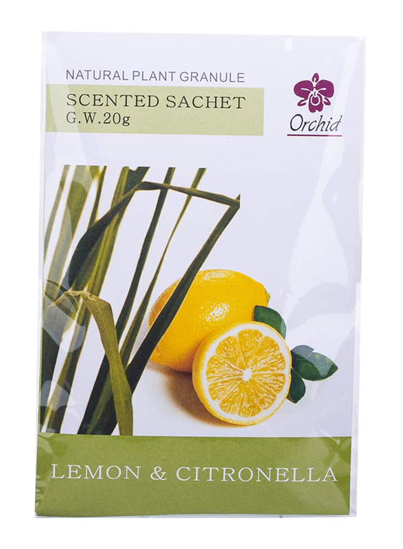 Orchid Natural Lemon Scented Sachet, 20g, Multicolour