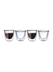 Neoflam 70ml 4-Piece Set Double Wall Borosilicate Glass Kahwa Tumbler Cups, DTC6810, Clear