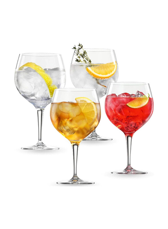

Orchid 650ml 4-Piece Royal Leerdam Gin Tonic Cocktail Glass Set, Clear