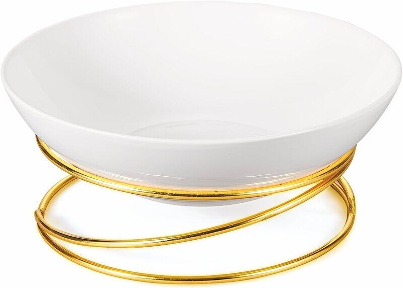 

ORCHID 12.5" ROUND SALAD BOWL WITH GOLD STAND