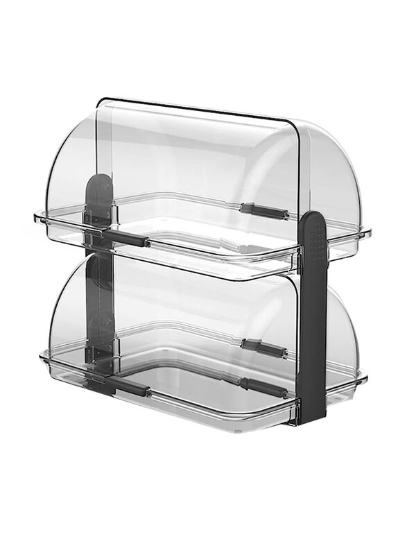 

Orchid Biesse Double Decker Bread and Cake Box with Both Open Sides Totally Transparent, 38 x 26 x 35.5cm, Clear