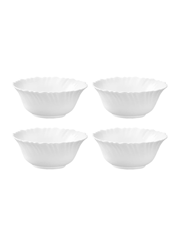 

Orchid 5-Inch 4-Piece Opalware Classique Ceramic Soup Bowl, White