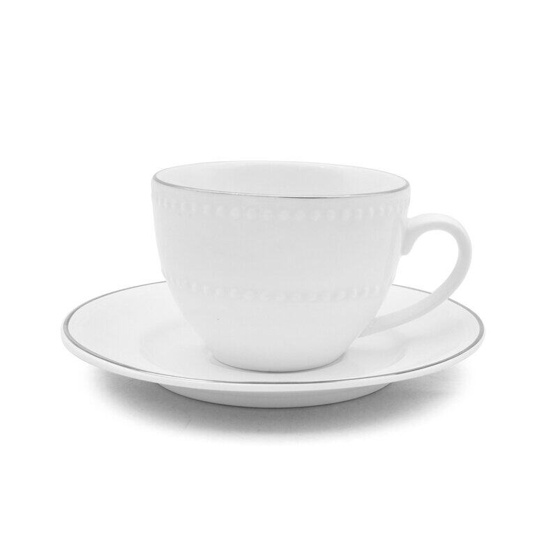 

ORCHID 12PCS NBC CUP AND SAUCER SET EMBOSS PEARL