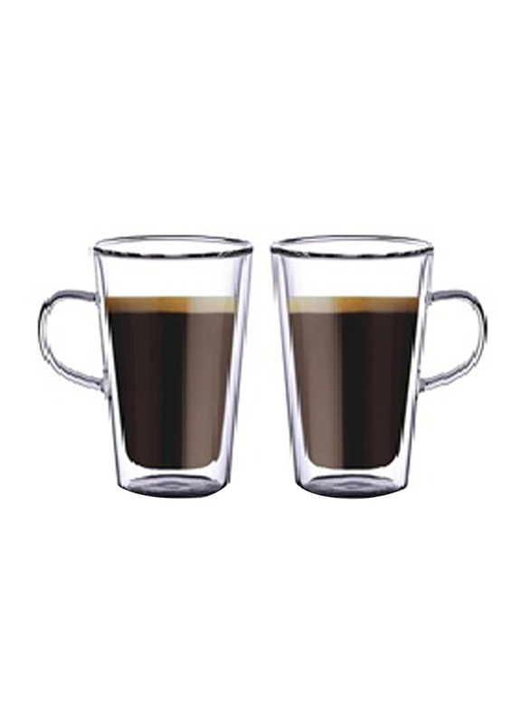 Neoflam 100ml 2-Piece Set Double Wall Borosilicate Glass Mug Set, DTC5610, Clear