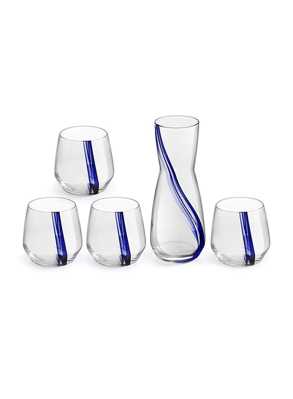 

Orchid 5-Piece Royal Leerdam Azurine Beverage Set, Clear