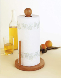 Wooden Kitchen Paper/Tissue/Towel Holder Stand, Brown