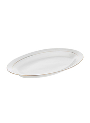 Queens 12-inch Bone China Oval Serving Plate, White