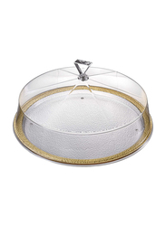 Orchid 20-inch Round Cake Serving Tray Container with Lid, Silver