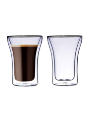 Neoflam 250ml 2-Piece Set Double Wall Borosilicate Glass Tumbler Cups, DTC6225, Clear