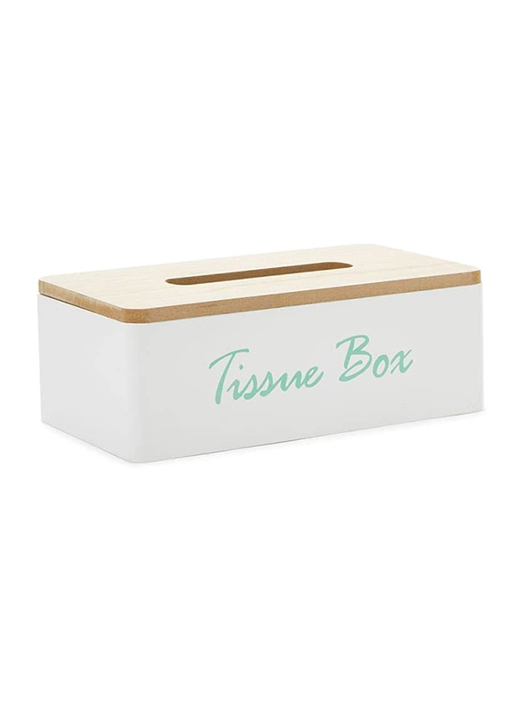 Orchid Tissue Box Solid Wood Napkin Holder, White